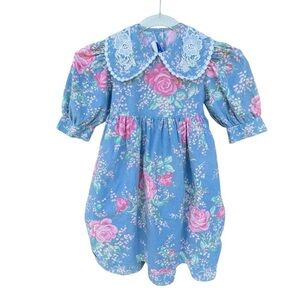 Vintage Sarah Kent Cottagecore Floral Prairie Dress 80s Gone with the Wind Sz 6X